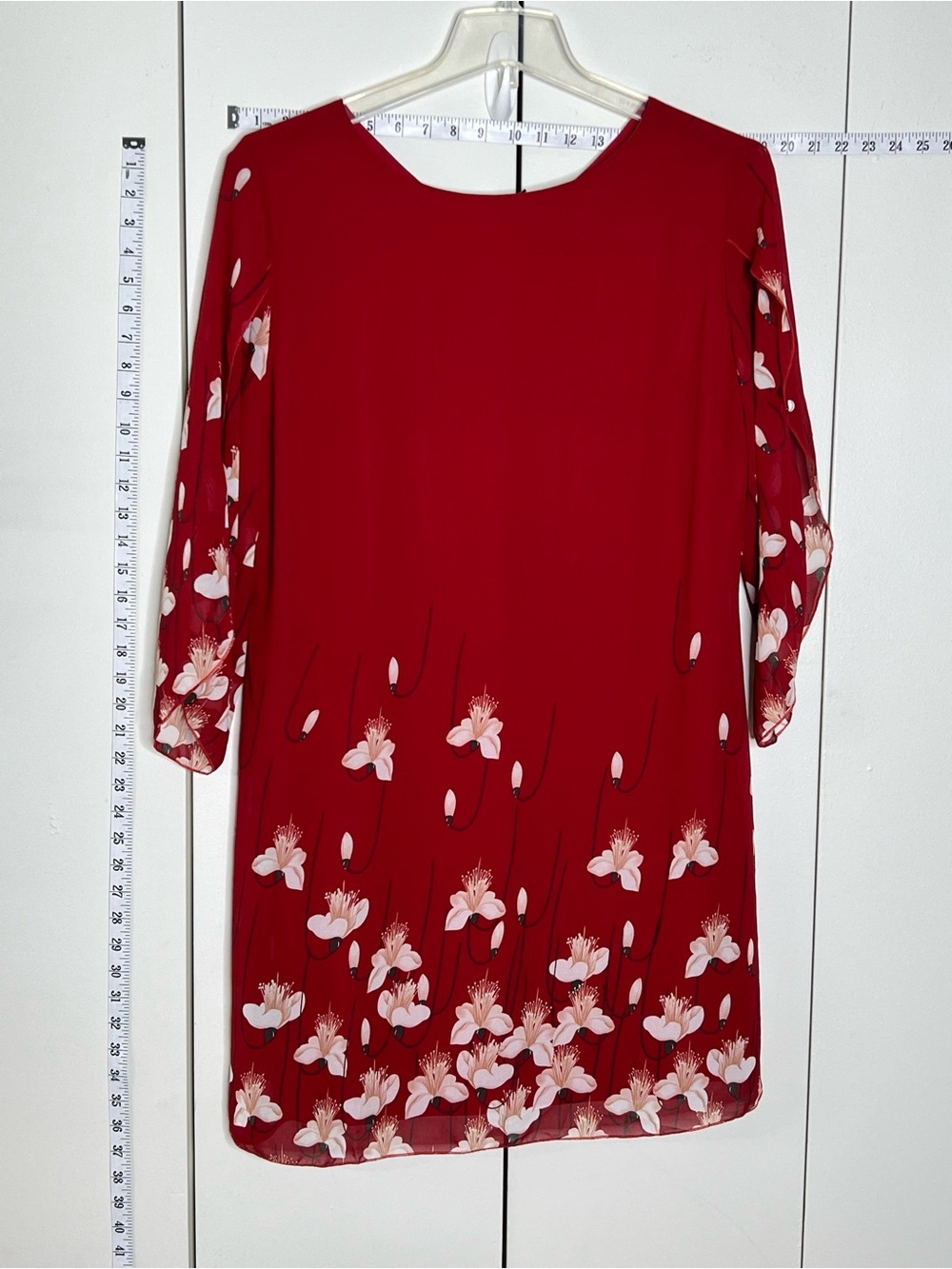 GRACE KARIN XL Red Floral Hem Midi Semi Formal Event Dress